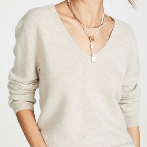 Naadam The Softest Cashmere V-Neck Sweater, Oatmeal, S